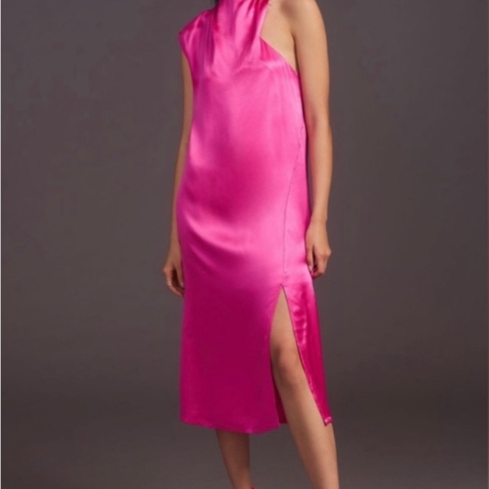 Corey Lynn Calter Pink Asymmetrical Sheath Dress
